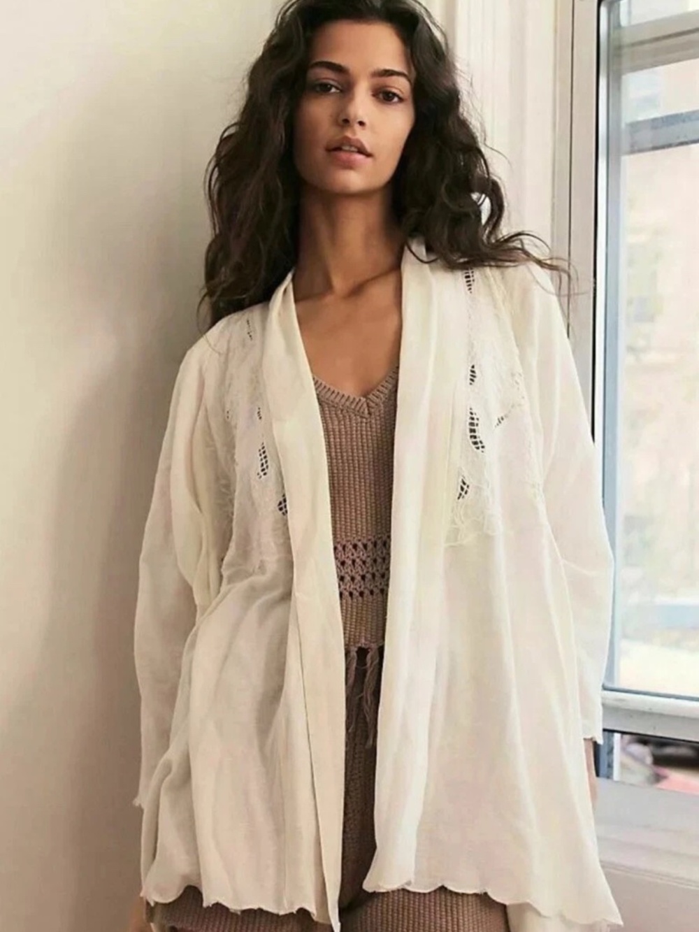 Free People Intimately Cool Nights Cardigan in Ivory sz S NWT $148R